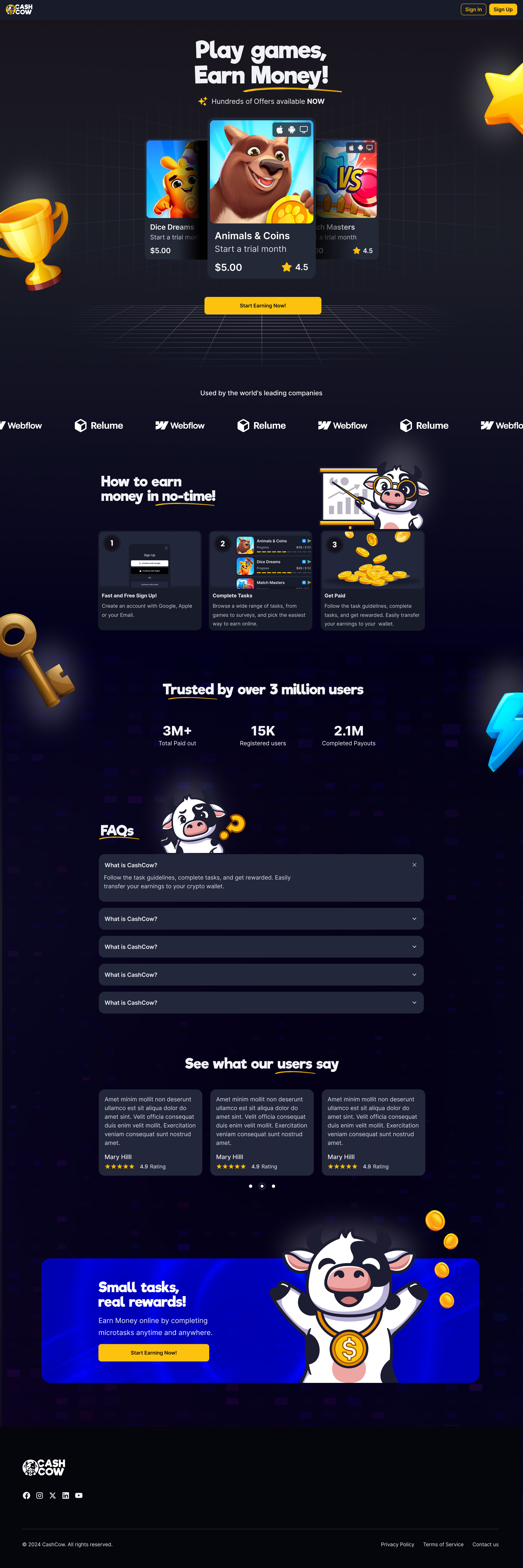 Cashcow Landing Page